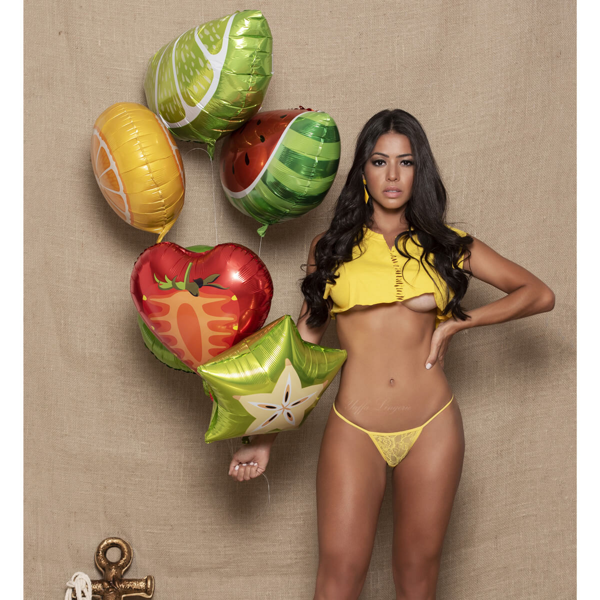 Calcinha Renda Floral Fio Dental com Bijuteria - Yaffa Lingerie | Tamanho Único | Disponível em 6 Cores - 1