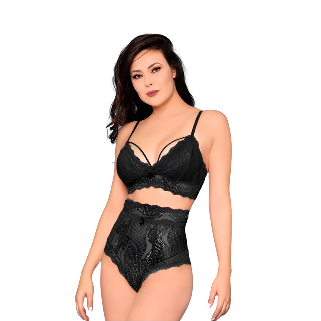 Conjunto Strappy com Calcinha Hot Pant - Yaffa Lingerie | Disponível em 3 Cores e 3 Tamanhos - 5