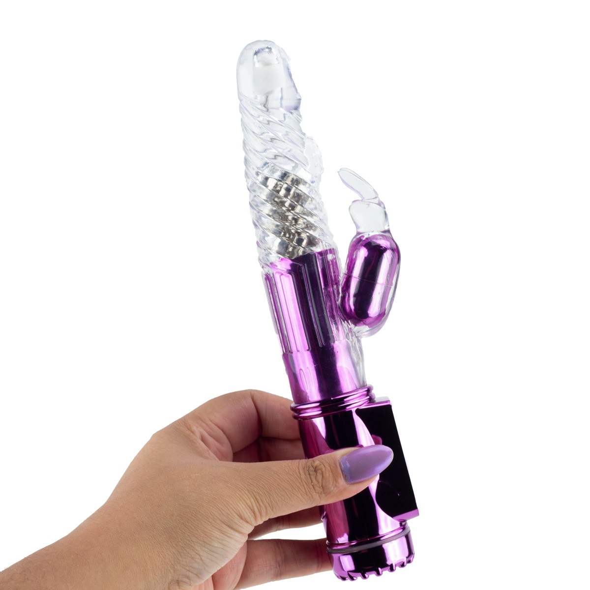 Vibrador Rotativo Metalizado com Estimulador Clitoriano e 36 Modos de Vibração - 22,5 x 3,1 cm | YouVibe | Disponível em 3 Cores - 8