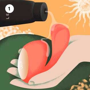 Demonstração do modo de aplicar o lubrificante no sextoy Lelo Ida Wave