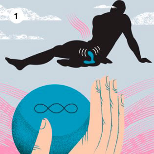 Ilustração demonstrando o uso do Lelo Hugo com controle remoto